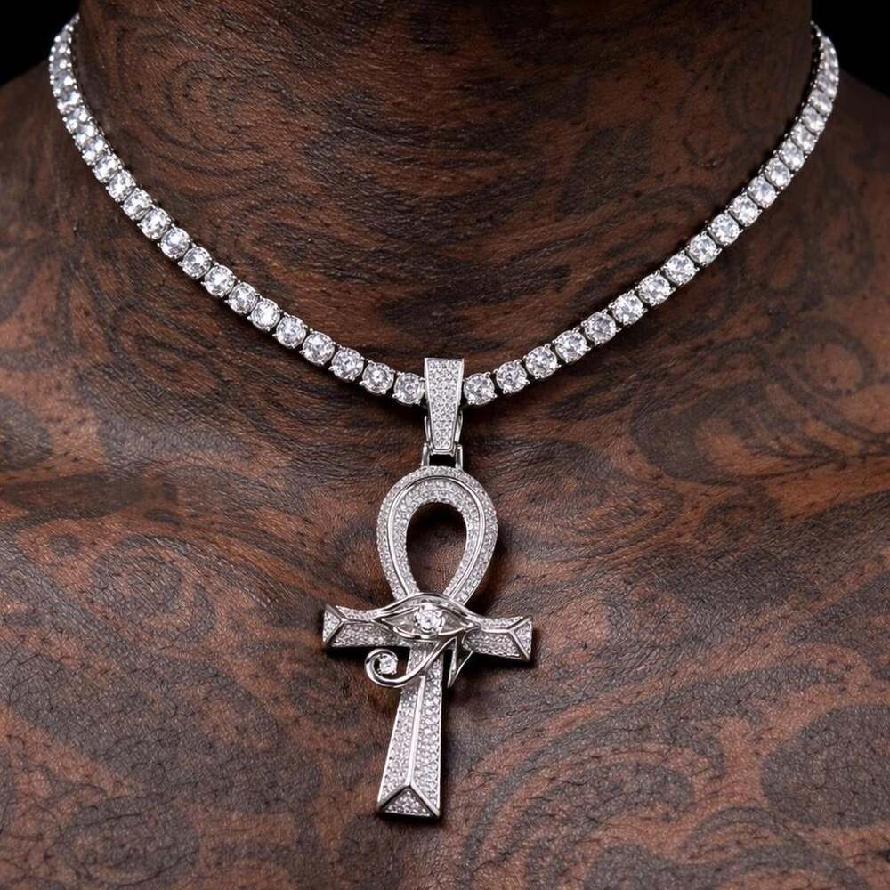 Ankh Cross Pendant With Tennis 628 B